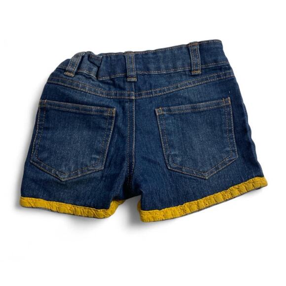 Y2K Denim Shorts Blue with Yellow Trim Limited Too Girls 5 - Picture 5 of 5